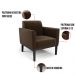 Kit 2 Poltronas Base de Madeira Fixa Preto Marisa Suede Marrom  D03 - D'Rossi