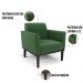 Kit 2 Poltronas Base de Madeira Fixa Preto Marisa Suede Verde  D03 - D'Rossi
