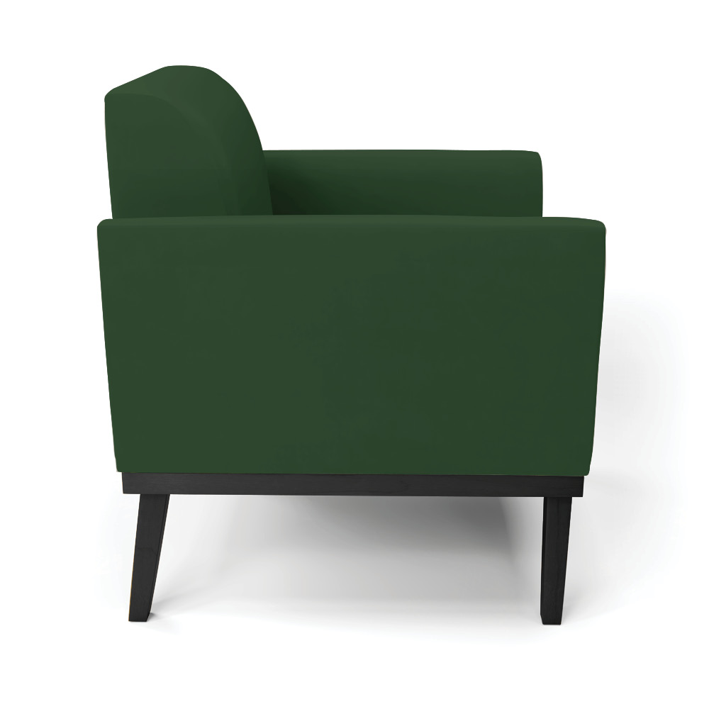 Kit 2 Poltronas Base de Madeira Fixa Preto Marisa Veludo Verde D03 - D'Rossi