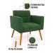 Kit 2 Poltronas Elisa Suede Verde Pés Palito Castanho - D'Rossi