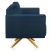 Kit 2 Poltronas Giratória Luisa Suede Azul Marinho Base de Madeira MA30 - D'Rossi