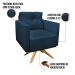Kit 2 Poltronas Giratória Luisa Suede Azul Marinho Base de Madeira MA30 - D'Rossi