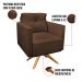 Kit 2 Poltronas Giratória Luisa Suede Marrom Base de Madeira MA30 - D'Rossi