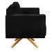 Kit 2 Poltronas Giratória Luisa Suede Preto Base de Madeira MA30 - D'Rossi