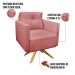 Kit 2 Poltronas Giratória Luisa Suede Rosê Base de Madeira MA30 - D'Rossi