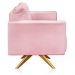 Kit 2 Poltronas Giratória Luisa Suede Rosa Bebê Base de Madeira MA30 - D'Rossi