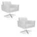 Kit 2 Poltronas Giratória Viena Gomada Corano Branco Base Cromada - D'Rossi