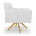 Kit 2 Poltronas Giratória Viena Gomada Corano Branco Base de Madeira MA30 - D'Rossi
