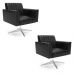 Kit 2 Poltronas Giratória Viena Gomada Corano Preto Base Cromada - D'Rossi