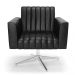 Kit 2 Poltronas Giratória Viena Gomada Corano Preto Base Cromada - D'Rossi