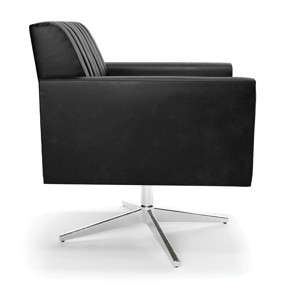 Kit 2 Poltronas Giratória Viena Gomada Corano Preto Base Cromada - D'Rossi