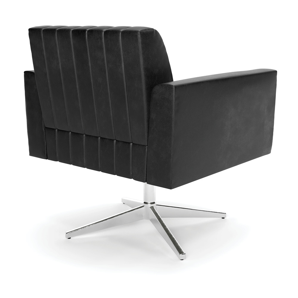 Kit 2 Poltronas Giratória Viena Gomada Corano Preto Base Cromada - D'Rossi