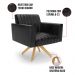 Kit 2 Poltronas Giratória Viena Gomada Corano Preto Base de Madeira MA30 - D'Rossi