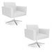 Kit 2 Poltronas Giratória Viena Gomada Corino Branco Base Cromada - D'Rossi