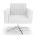 Kit 2 Poltronas Giratória Viena Gomada Corino Branco Base Cromada - D'Rossi