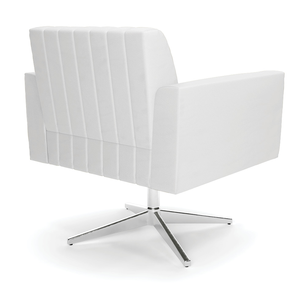 Kit 2 Poltronas Giratória Viena Gomada Corino Branco Base Cromada - D'Rossi