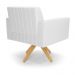 Kit 2 Poltronas Giratória Viena Gomada Corino Branco Base de Madeira MA30 - D'Rossi