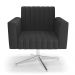 Kit 2 Poltronas Giratória Viena Gomada Corino Preto Base Cromada - D'Rossi