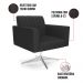 Kit 2 Poltronas Giratória Viena Gomada Corino Preto Base Cromada - D'Rossi