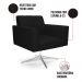 Kit 2 Poltronas Giratória Viena Gomada Linho Preto A79 Base Cromada - D'Rossi