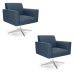 Kit 2 Poltronas Giratória Viena Gomada Suede Azul Marinho Base Cromada - D'Rossi