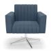 Kit 2 Poltronas Giratória Viena Gomada Suede Azul Marinho Base Cromada - D'Rossi