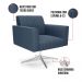 Kit 2 Poltronas Giratória Viena Gomada Suede Azul Marinho Base Cromada - D'Rossi