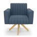 Kit 2 Poltronas Giratória Viena Gomada Suede Azul Marinho Base de Madeira MA30 - D'Rossi