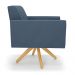 Kit 2 Poltronas Giratória Viena Gomada Suede Azul Marinho Base de Madeira MA30 - D'Rossi