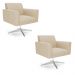 Kit 2 Poltronas Giratória Viena Gomada Suede Base Cromada - D'Rossi