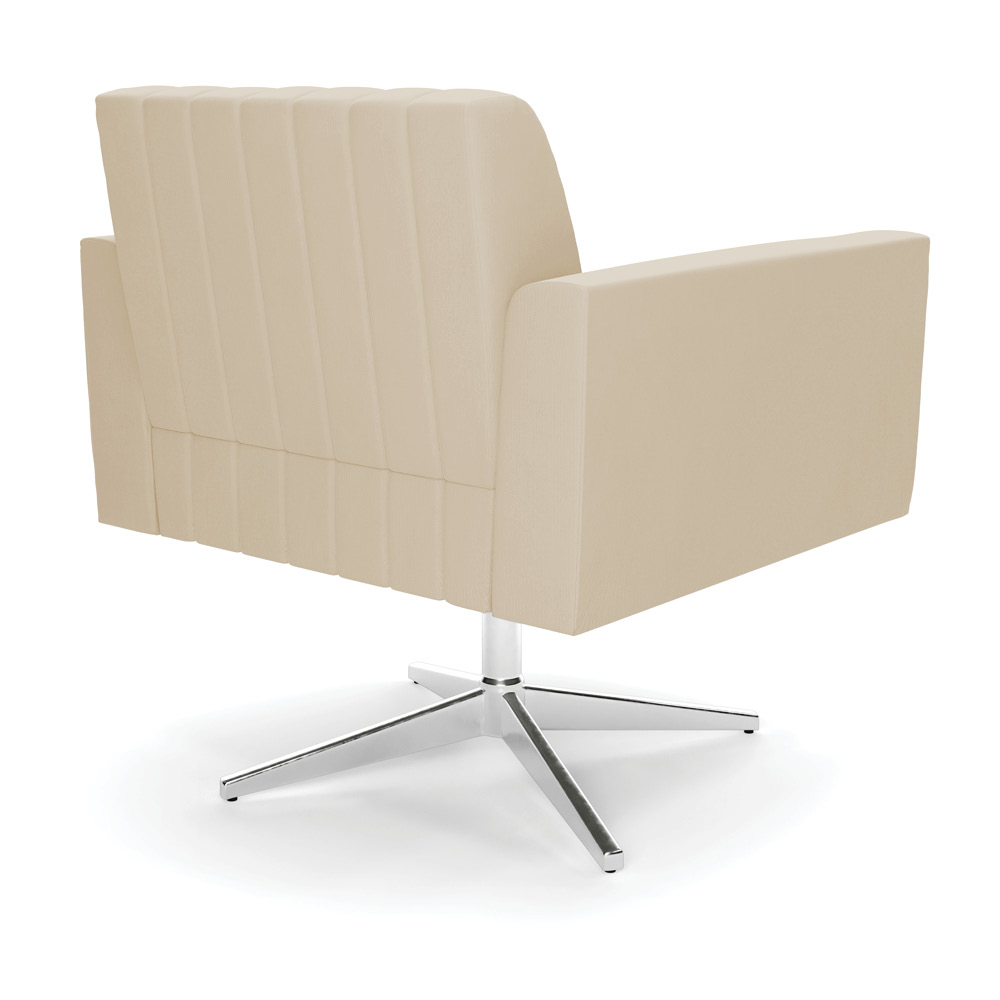Kit 2 Poltronas Giratória Viena Gomada Suede Base Cromada - D'Rossi