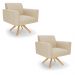 Kit 2 Poltronas Giratória Viena Gomada Suede Base de Madeira MA30 - D'Rossi