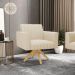 Kit 2 Poltronas Giratória Viena Gomada Suede Base de Madeira MA30 - D'Rossi