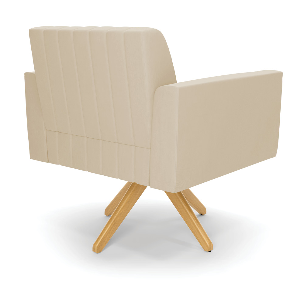Kit 2 Poltronas Giratória Viena Gomada Suede Base de Madeira MA30 - D'Rossi