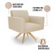 Kit 2 Poltronas Giratória Viena Gomada Suede Base de Madeira MA30 - D'Rossi