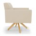 Kit 2 Poltronas Giratória Viena Gomada Suede Bege Base de Madeira MA30 - D'Rossi
