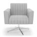Kit 2 Poltronas Giratória Viena Gomada Suede Cinza Base Cromada - D'Rossi