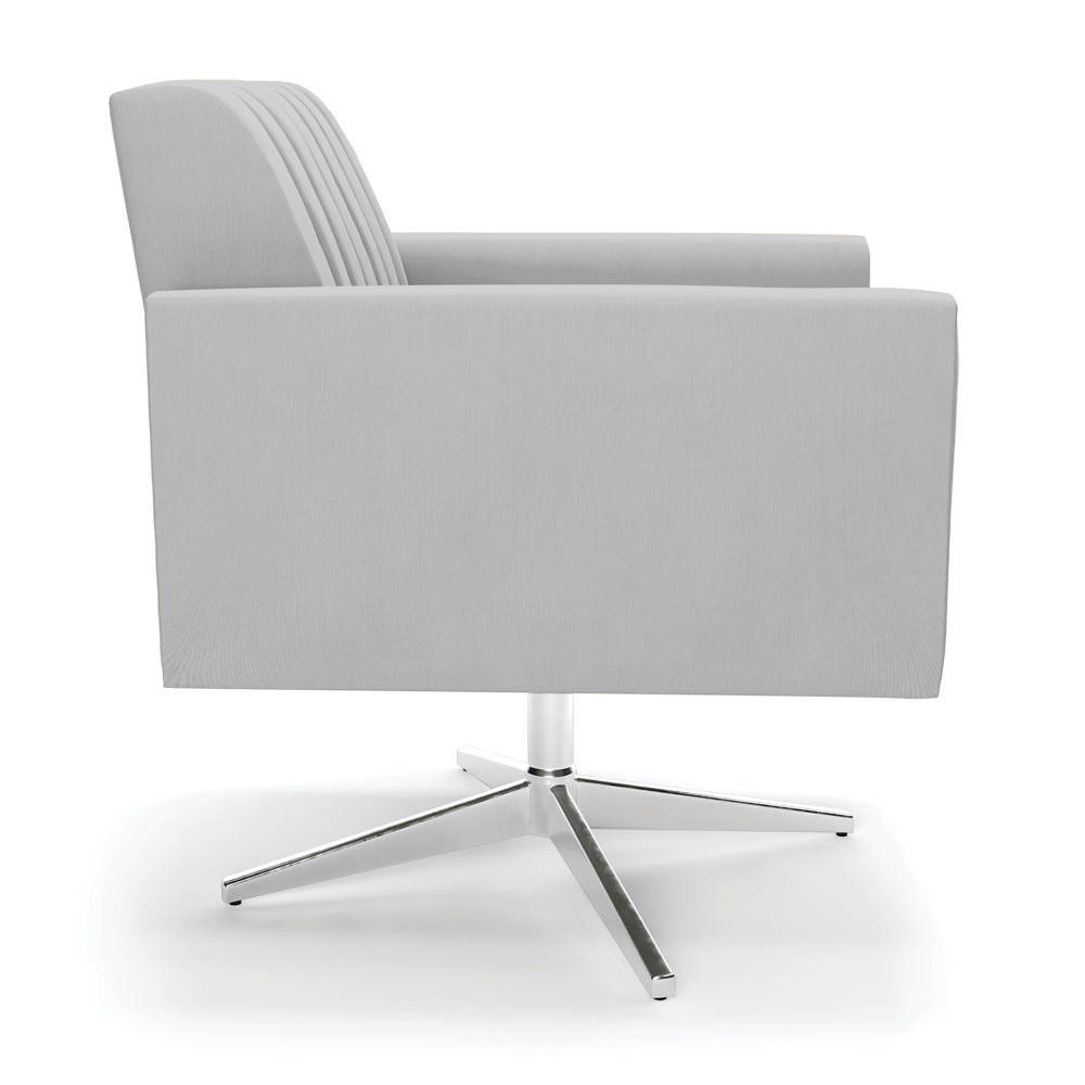 Kit 2 Poltronas Giratória Viena Gomada Suede Cinza Base Cromada - D'Rossi