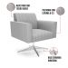 Kit 2 Poltronas Giratória Viena Gomada Suede Cinza Base Cromada - D'Rossi