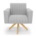 Kit 2 Poltronas Giratória Viena Gomada Suede Cinza Base de Madeira MA30 - D'Rossi