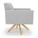 Kit 2 Poltronas Giratória Viena Gomada Suede Cinza Base de Madeira MA30 - D'Rossi