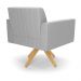 Kit 2 Poltronas Giratória Viena Gomada Suede Cinza Base de Madeira MA30 - D'Rossi