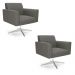 Kit 2 Poltronas Giratória Viena Gomada Suede Grafite Base Cromada - D'Rossi