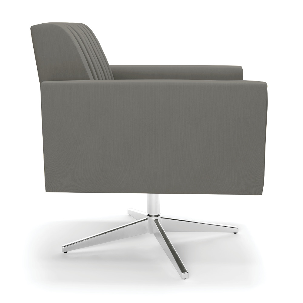 Kit 2 Poltronas Giratória Viena Gomada Suede Grafite Base Cromada - D'Rossi
