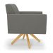 Kit 2 Poltronas Giratória Viena Gomada Suede Grafite Base de Madeira MA30 - D'Rossi