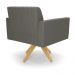 Kit 2 Poltronas Giratória Viena Gomada Suede Grafite Base de Madeira MA30 - D'Rossi