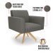 Kit 2 Poltronas Giratória Viena Gomada Suede Grafite Base de Madeira MA30 - D'Rossi