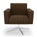 Kit 2 Poltronas Giratória Viena Gomada Suede Marrom Base Cromada - D'Rossi