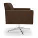 Kit 2 Poltronas Giratória Viena Gomada Suede Marrom Base Cromada - D'Rossi