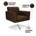 Kit 2 Poltronas Giratória Viena Gomada Suede Marrom Base Cromada - D'Rossi